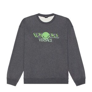 Versace long sleeve sweater in Grigio Scuro Melange